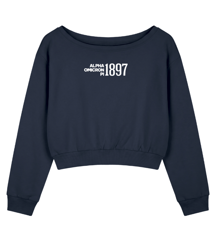 Alpha Omicron Pi 1897 Off the Shoulder Sweatshirt