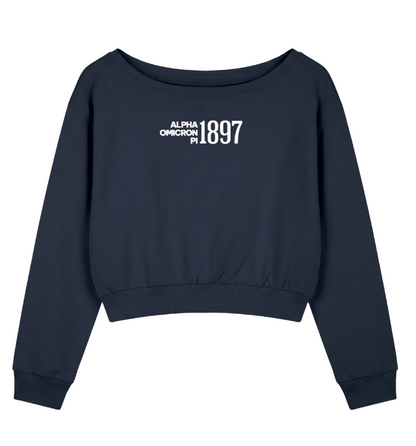 Alpha Omicron Pi 1897 Off the Shoulder Sweatshirt