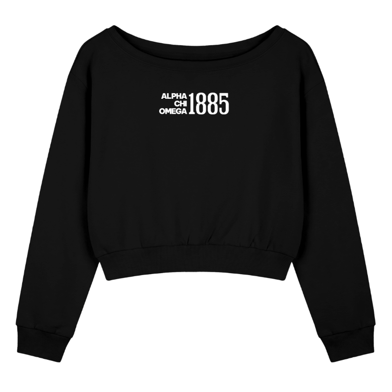Alpha Chi Omega 1885 Off the Shoulder Sweatshirt