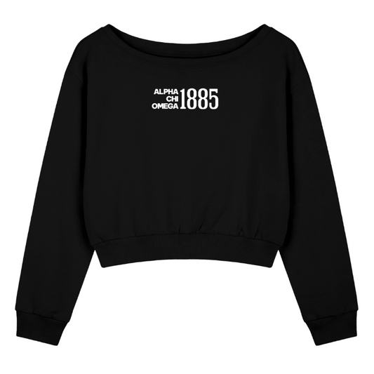 Alpha Chi Omega 1885 Off the Shoulder Sweatshirt