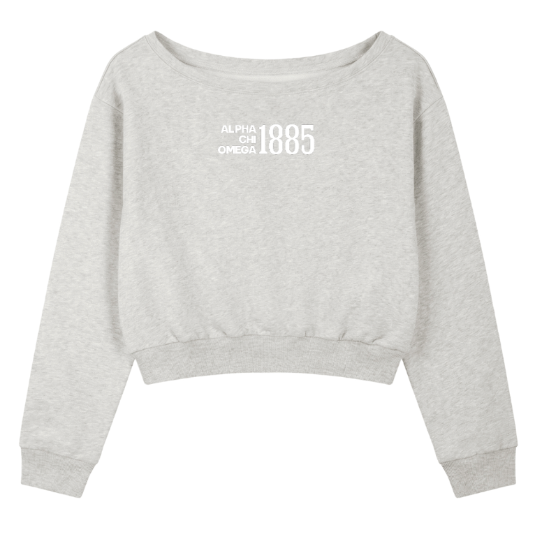 Alpha Chi Omega 1885 Off the Shoulder Sweatshirt