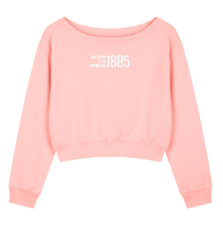 Alpha Chi Omega 1885 Off the Shoulder Sweatshirt