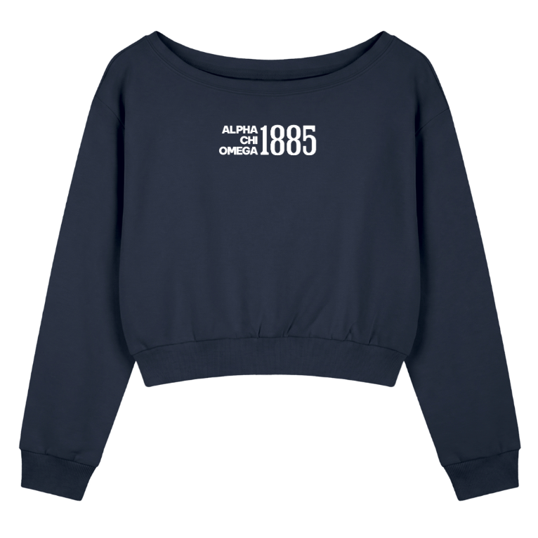 Alpha Chi Omega 1885 Off the Shoulder Sweatshirt
