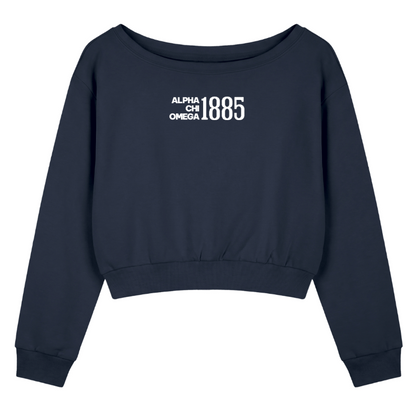Alpha Chi Omega 1885 Off the Shoulder Sweatshirt