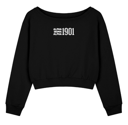 Alpha Sigma Alpha 1901 Off the Shoulder Sweatshirt