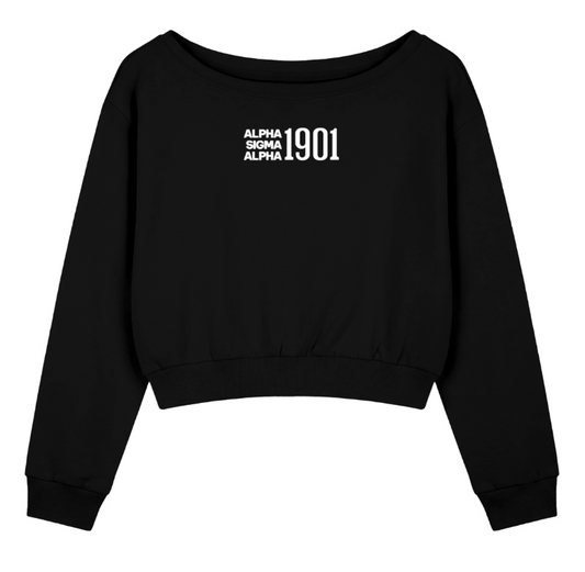 Alpha Sigma Alpha 1901 Off the Shoulder Sweatshirt