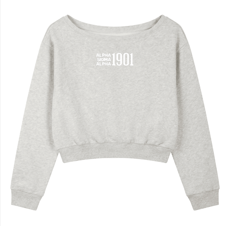 Alpha Sigma Alpha 1901 Off the Shoulder Sweatshirt