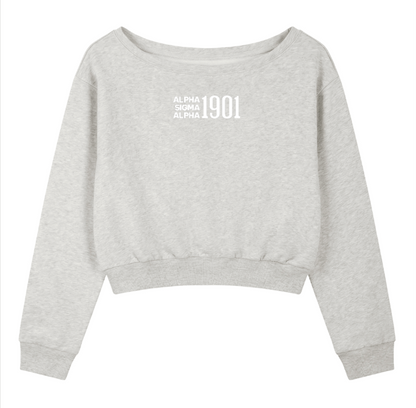 Alpha Sigma Alpha 1901 Off the Shoulder Sweatshirt