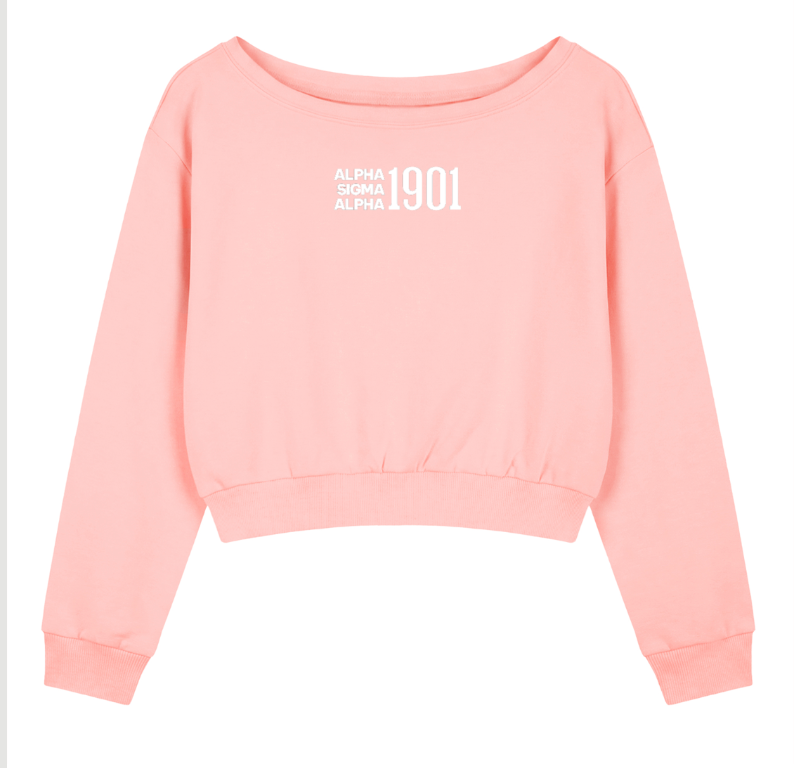 Alpha Sigma Alpha 1901 Off the Shoulder Sweatshirt