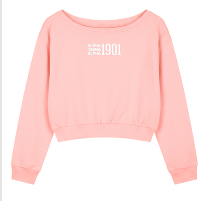 Alpha Sigma Alpha 1901 Off the Shoulder Sweatshirt