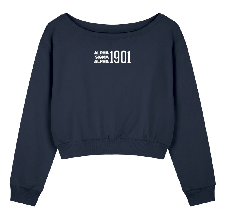 Alpha Sigma Alpha 1901 Off the Shoulder Sweatshirt