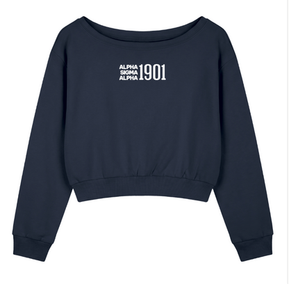 Alpha Sigma Alpha 1901 Off the Shoulder Sweatshirt