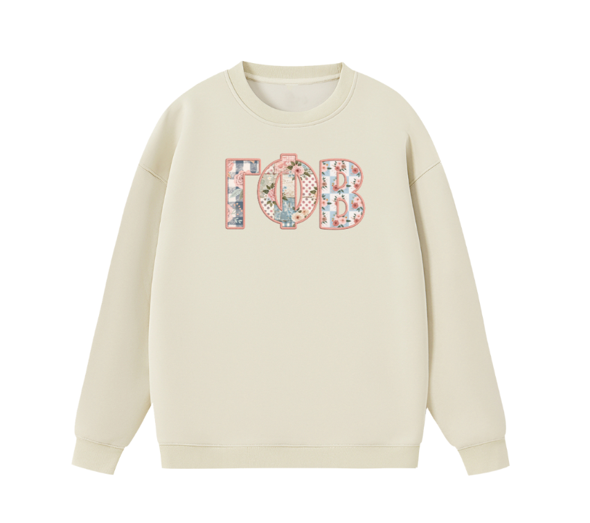 Gamma Phi Beta Faux Patchwork Sweatshirt