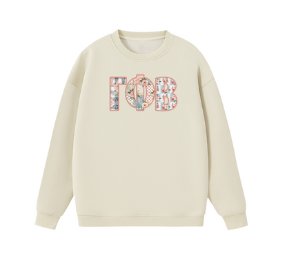Gamma Phi Beta Faux Patchwork Sweatshirt