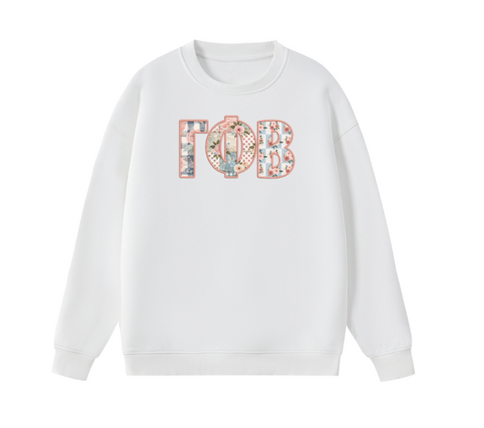 Gamma Phi Beta Faux Patchwork Sweatshirt