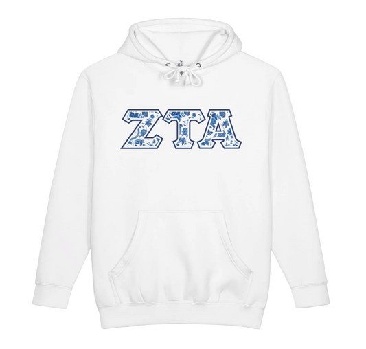 Zeta Tau Alpha Blue Willow Hoodie - Ivy Society