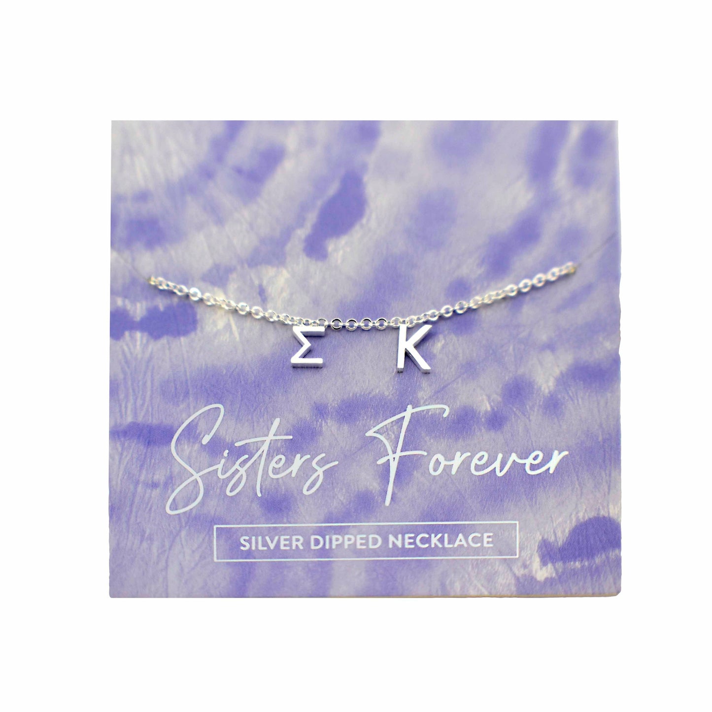 Sigma Kappa Silver Letters Necklace