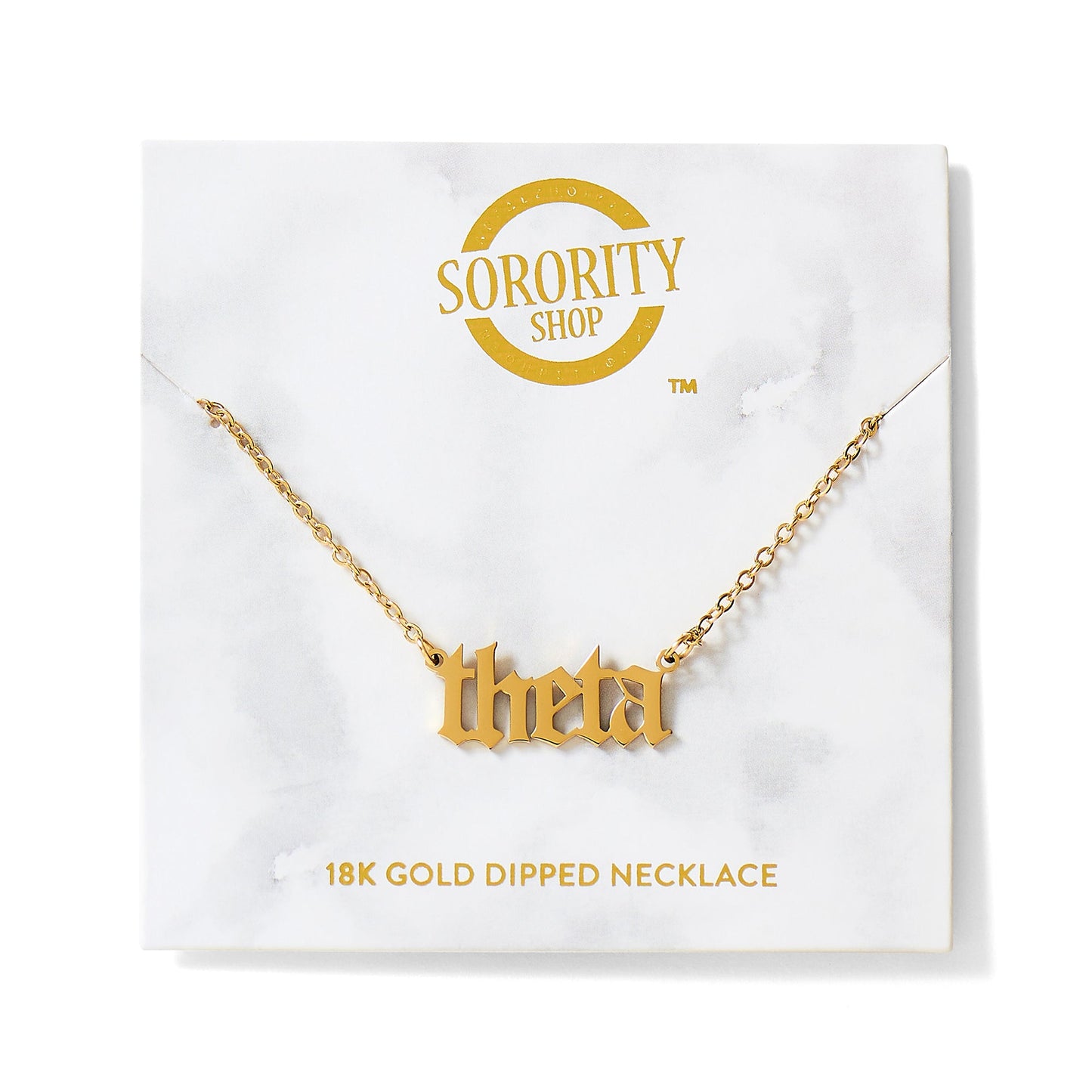 Kappa Alpha Theta Old English Necklace - Ivy Society