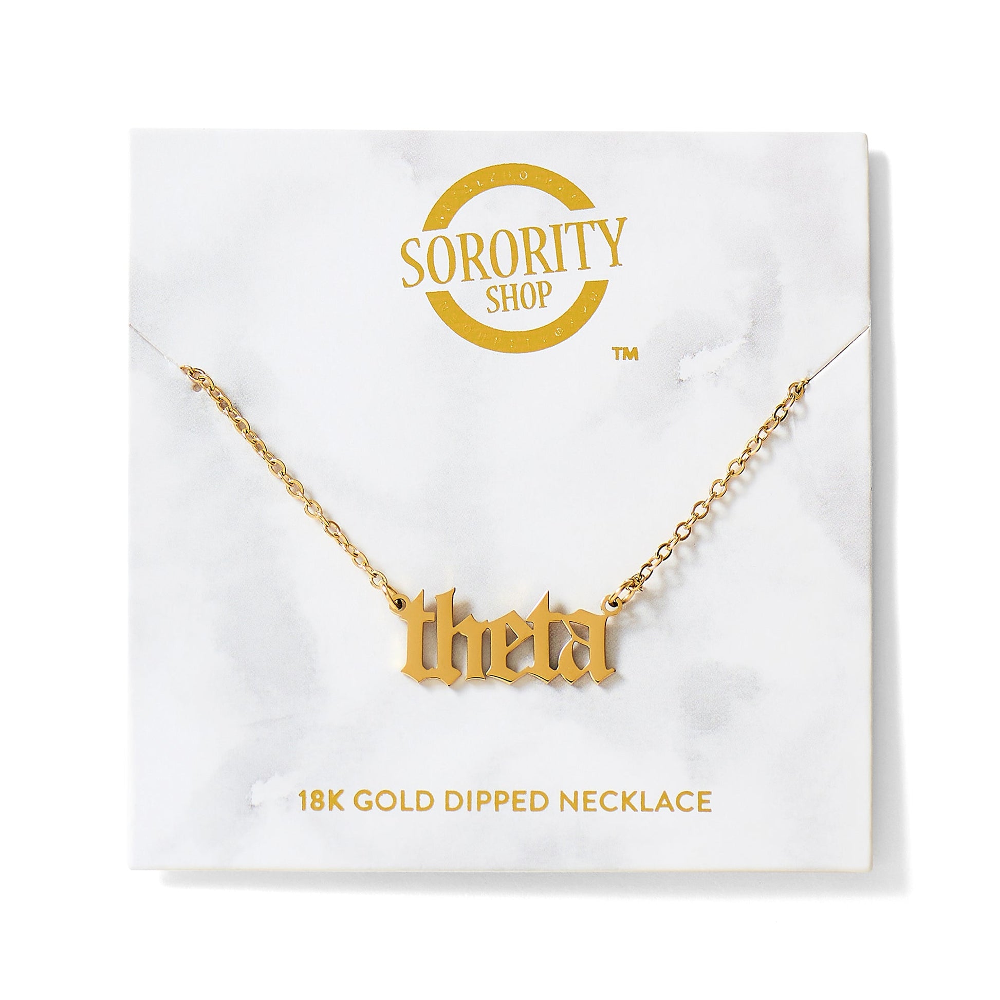 Kappa Alpha Theta Old English Necklace - Ivy Society