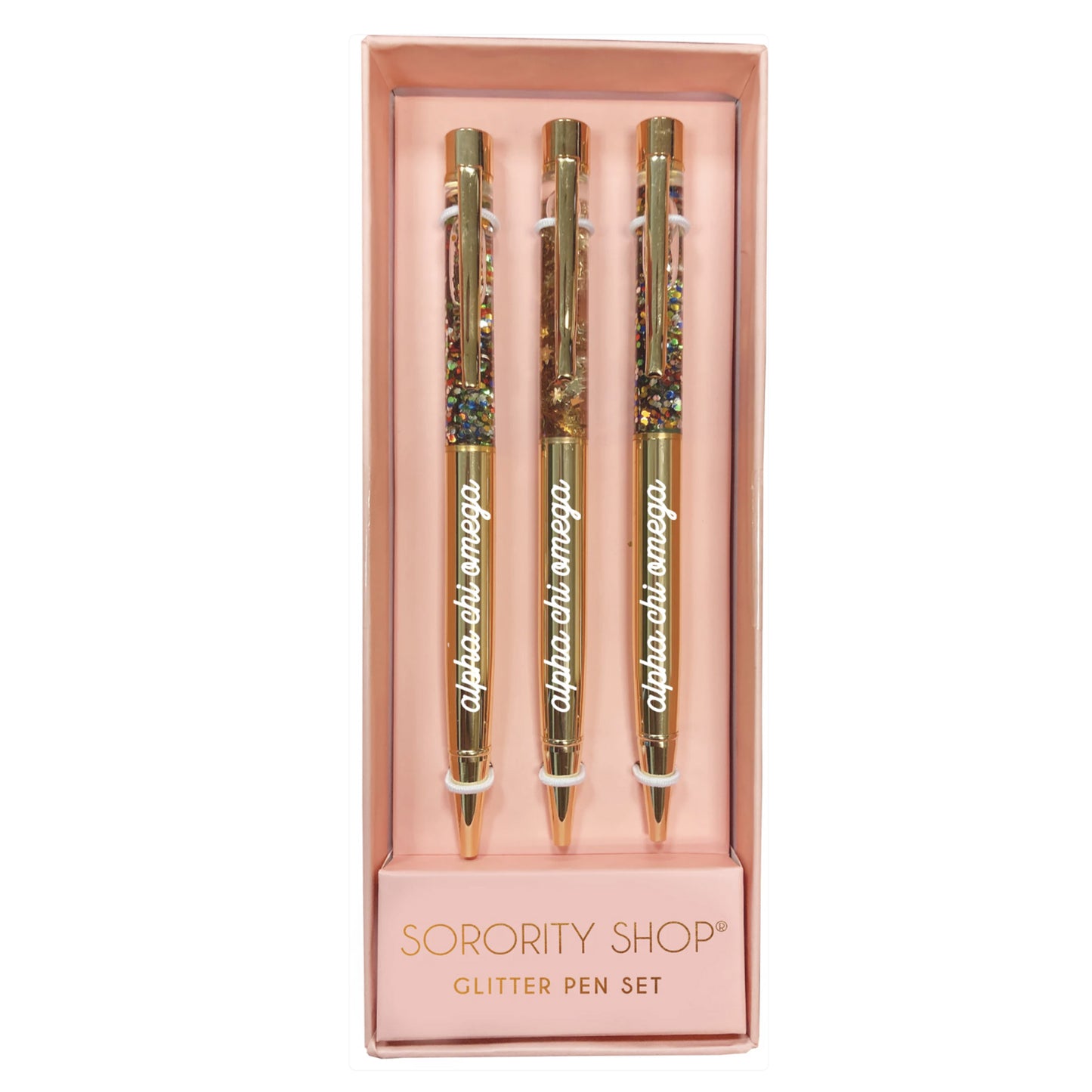Alpha Chi Omega Glitter Pens 3 Pack