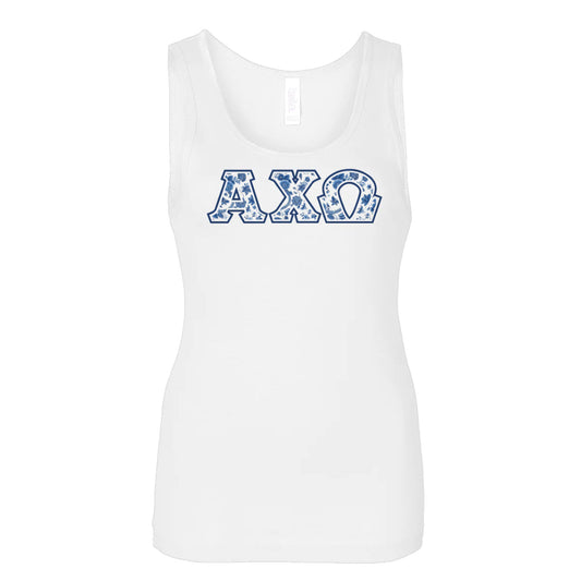 Alpha Chi Omega Blue Willow Tank Top