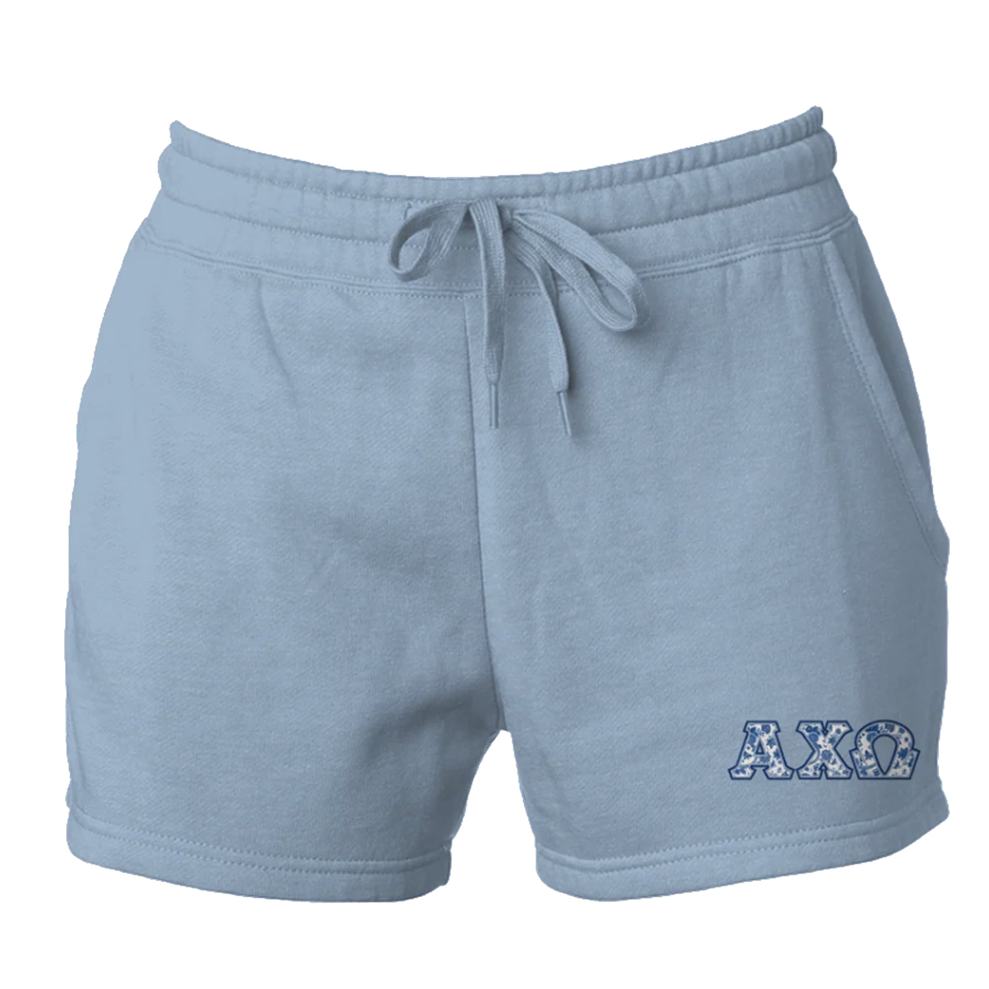 Alpha Chi Omega Blue Willow Shorts - Ivy Society