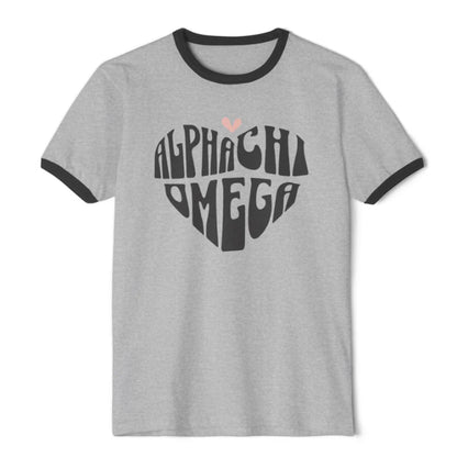 Alpha Chi Omega Heart Ringer Tee - Ivy Society