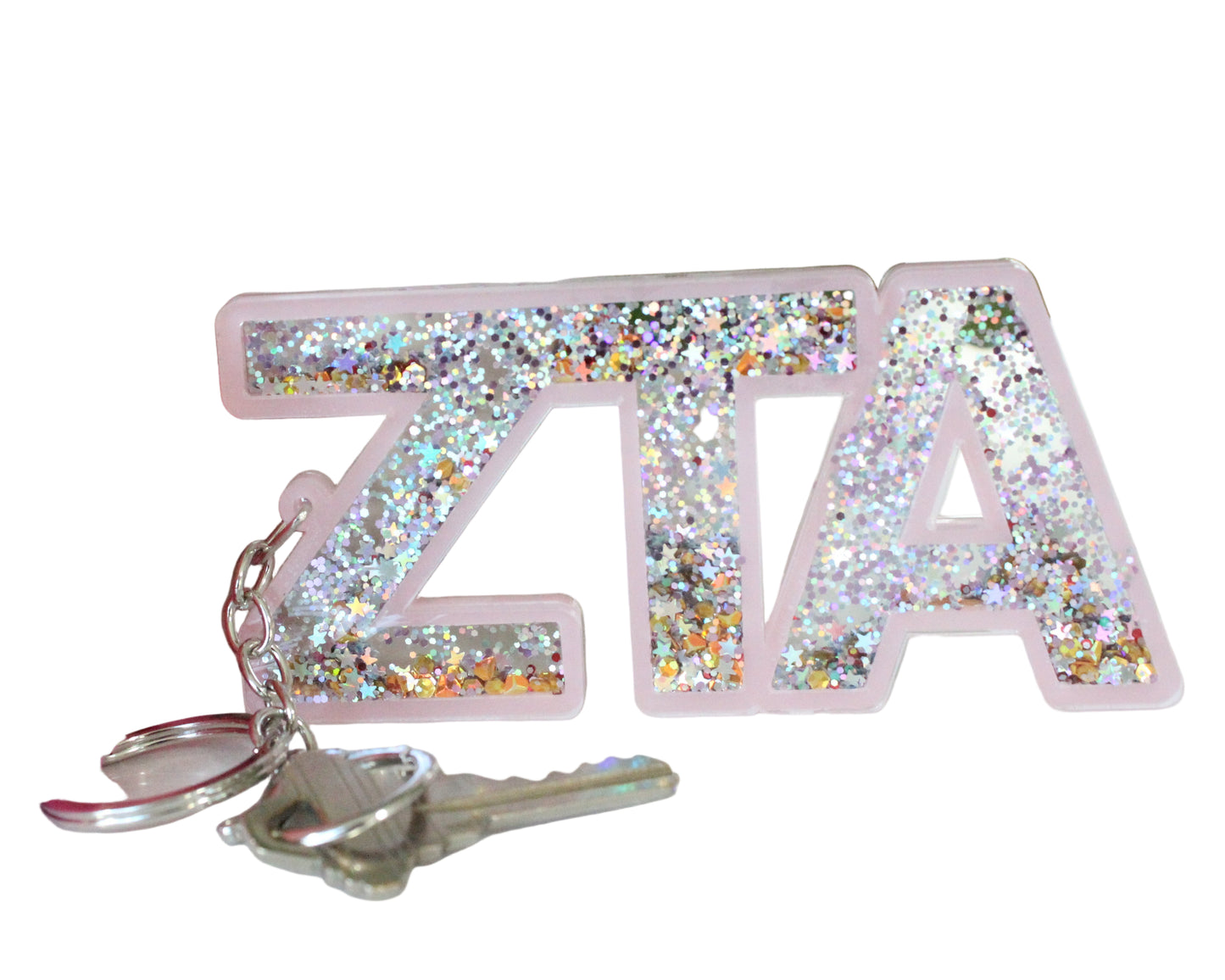 Zeta Tau Alpha Glitter Keychain