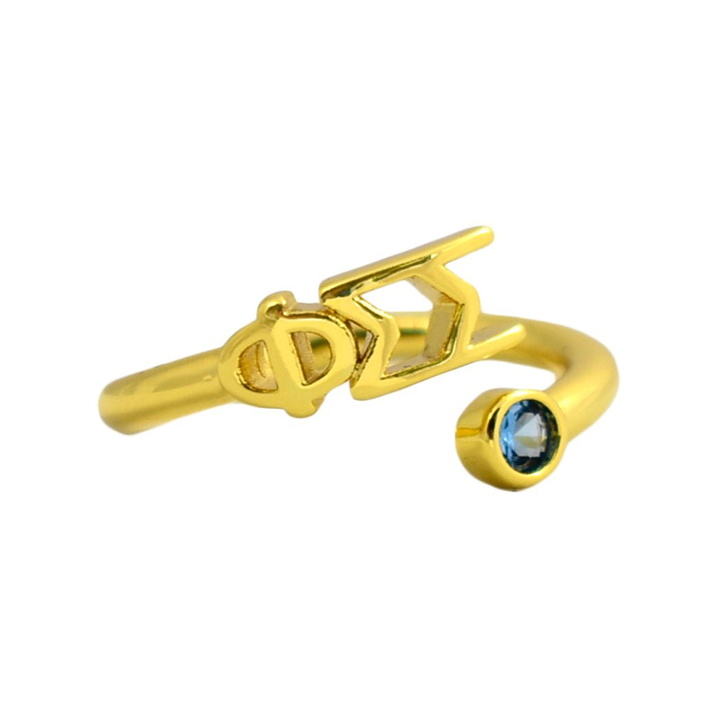 Phi Sigma Sigma Gemstone Ring
