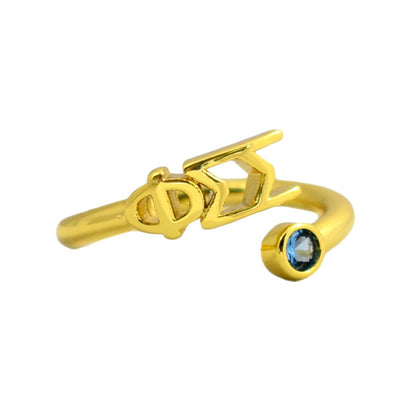Phi Sigma Sigma Gemstone Ring