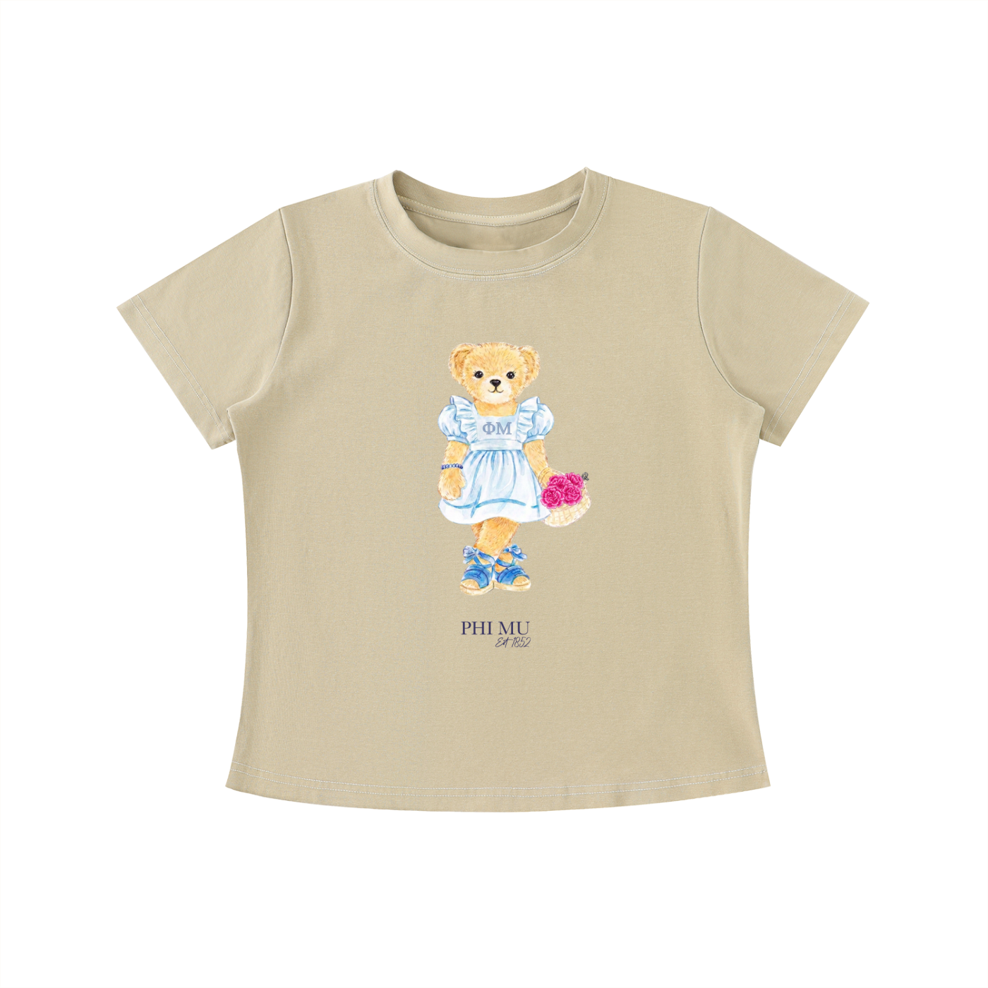 Phi Mu Flower Bear T Shirt