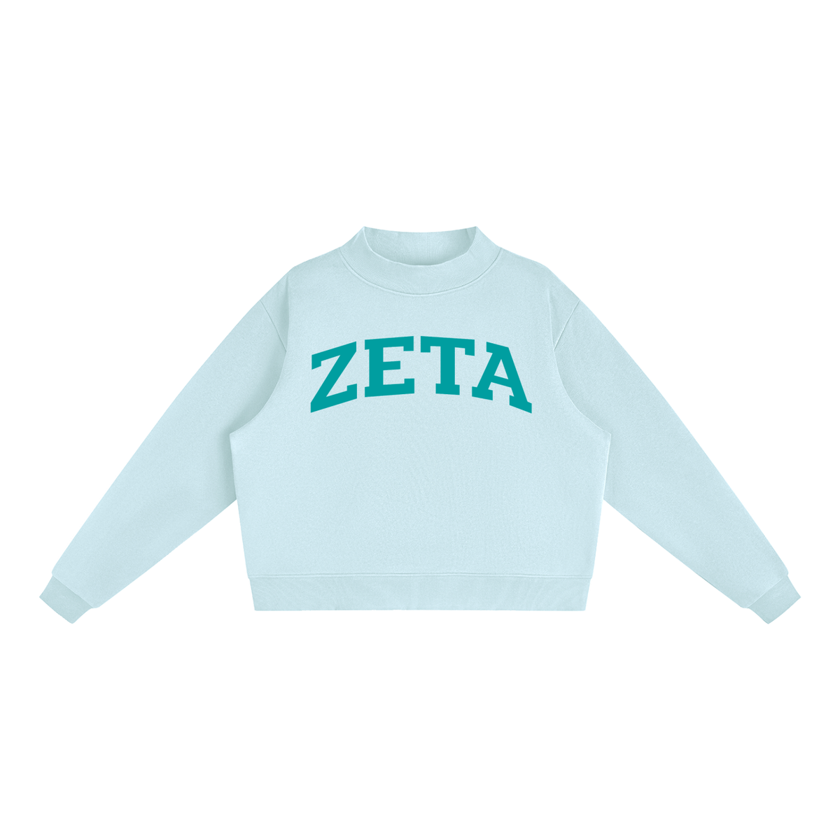 Zeta Tau Alpha Turquoise Mock Neck Sweatshirt