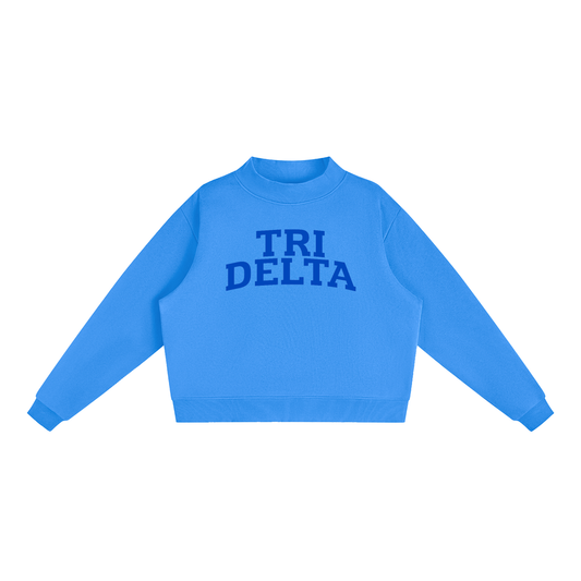 Tri Delta Blue Mock Neck Sweatshirt