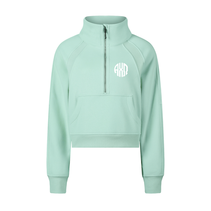 Alpha Chi Omega Monogram Half-Zip Sweatshirt - Ivy Society