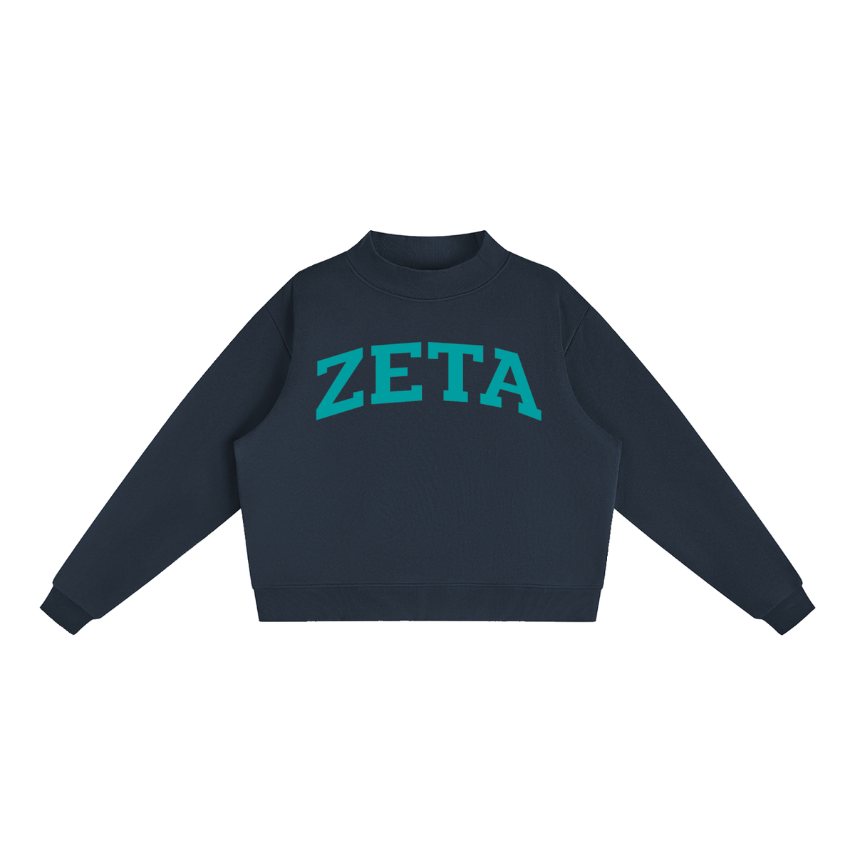 Zeta Tau Alpha Turquoise Mock Neck Sweatshirt