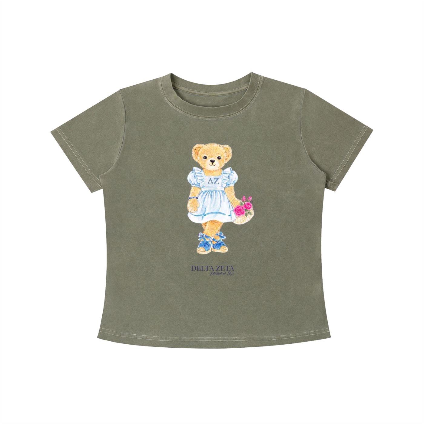 Delta Zeta Flower Bear T Shirt
