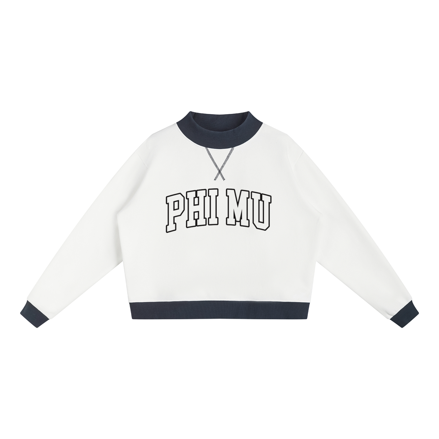 Phi Mu Two Tone Mockneck Sweatshirt