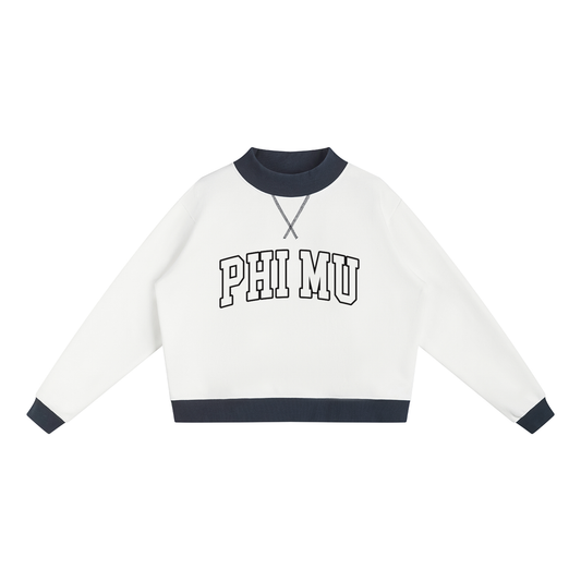 Phi Mu Two Tone Mock Neck Sweatshirt