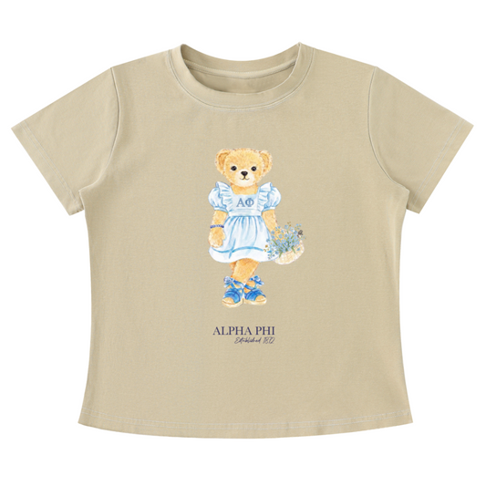 Alpha Phi Flower Bear T Shirt