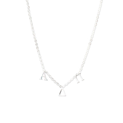 Alpha Delta Pi Silver Letters Necklace