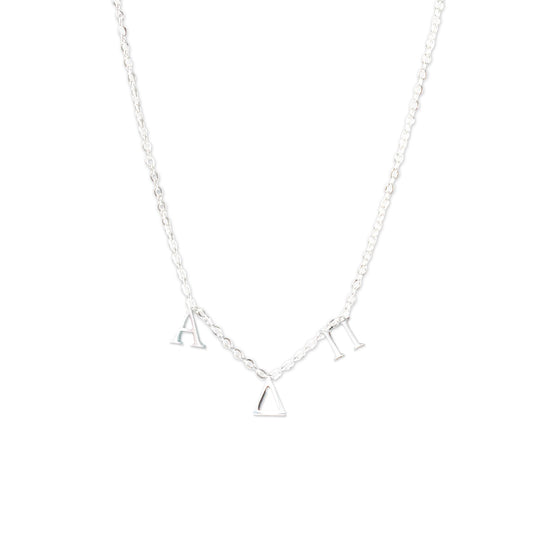 Alpha Delta Pi Silver Letters Necklace