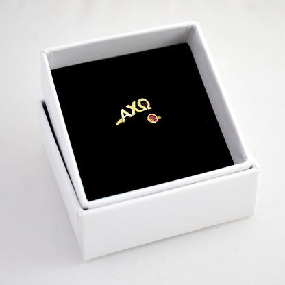 Alpha Chi Omega Gold Wrap Wring