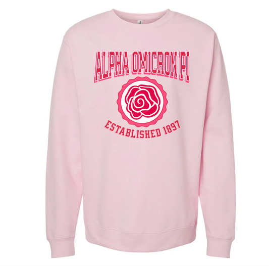 Alpha Omicron Pi Rose Sweatshirt - Ivy Society