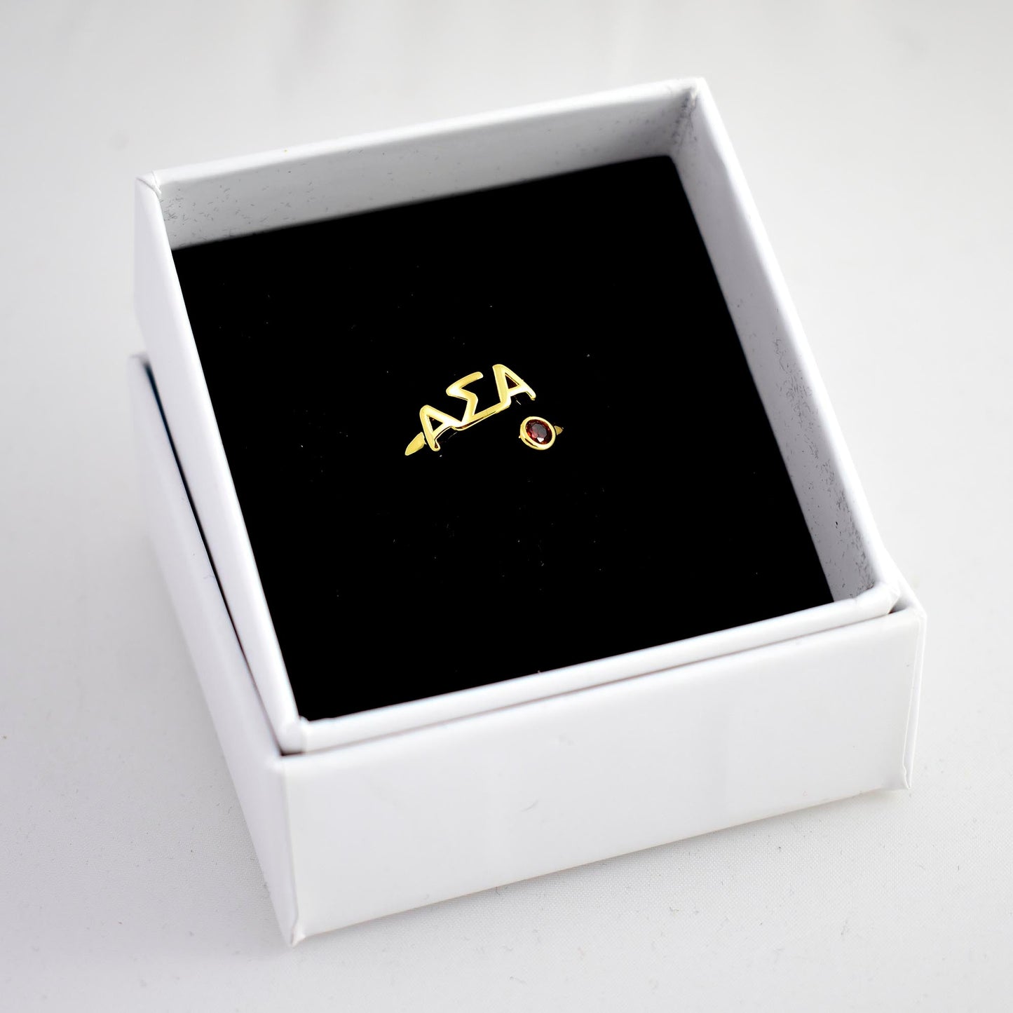 Alpha Sigma Alpha Gemstone Ring