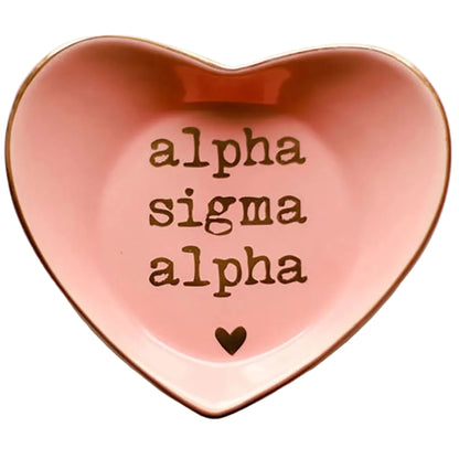Alpha Sigma Alpha Heart Ring Dish