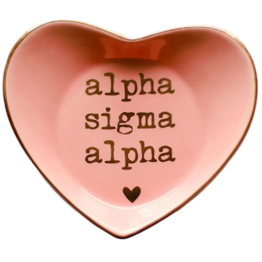 Alpha Sigma Alpha Heart Ring Dish