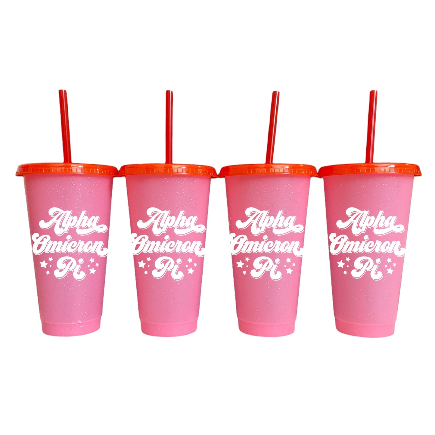Alpha Omicron Pi Glitter Color Changing Cups 4 Pack