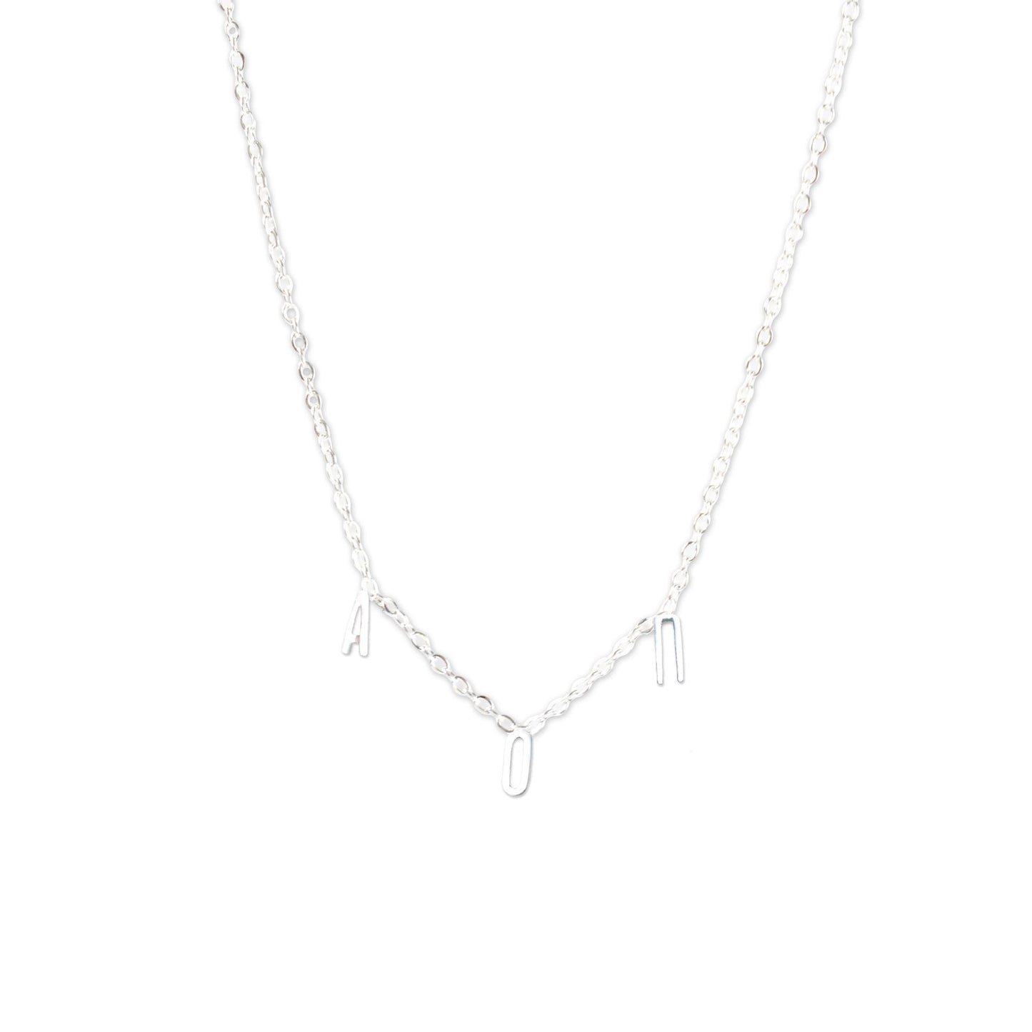 Alpha Omicron Pi Silver Letters Necklace