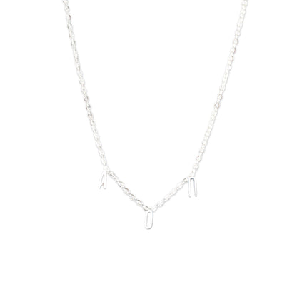 Alpha Omicron Pi Silver Letters Necklace