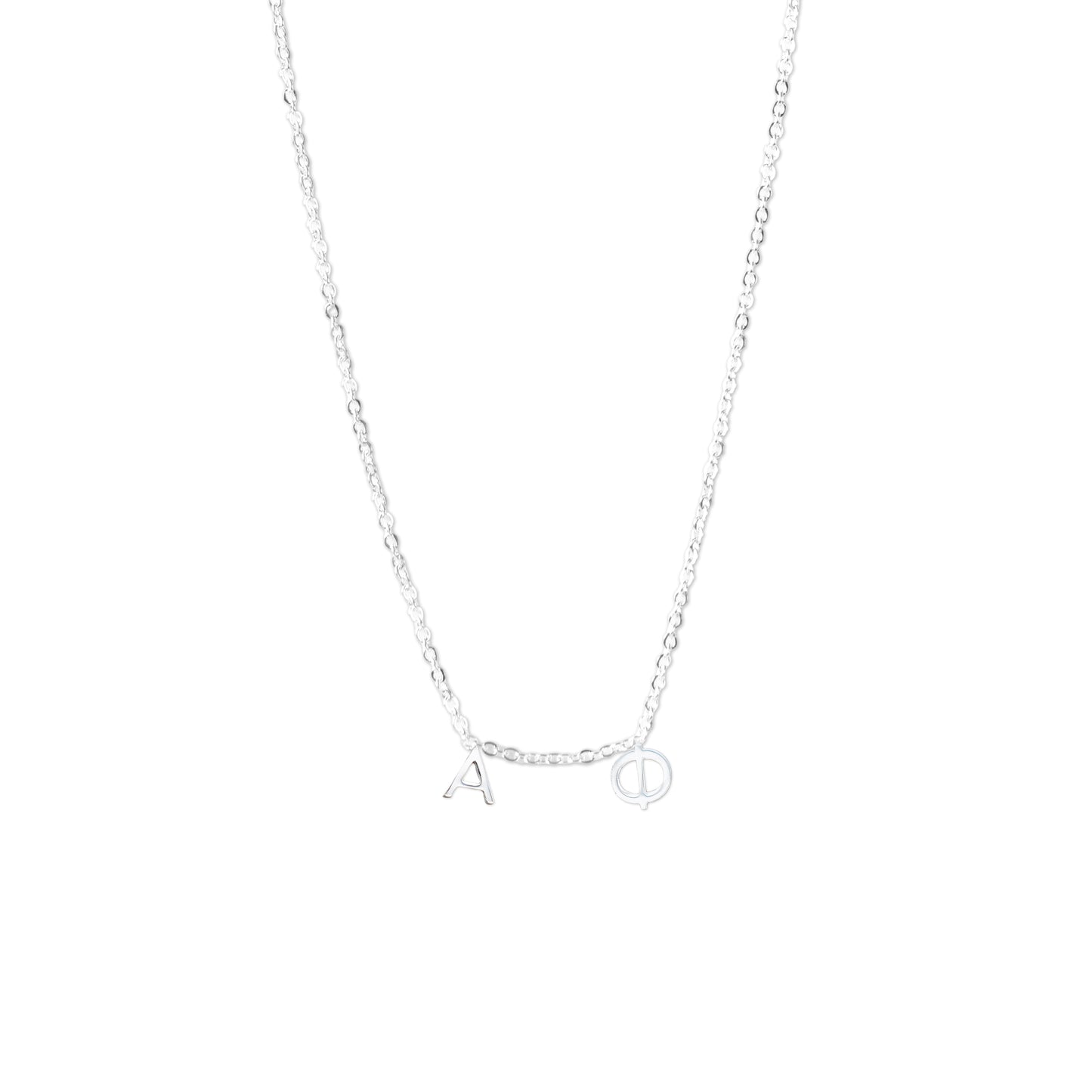 Alpha Phi Silver Letters Necklace - Ivy Society